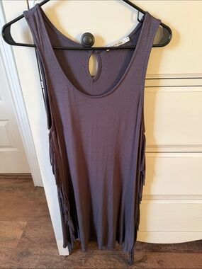 Heart Hips Mauve Fringe Tank Dress